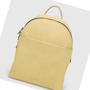 Women's Ecco Textureblock Small Backpacks Yellow | USA 280LIS